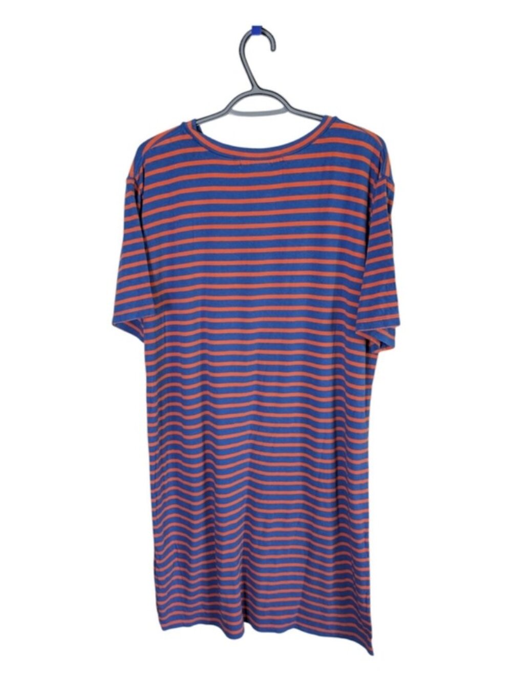 Sonnet James Reese A Play Dress‎ Size L Blue/Orange Stripes Short Sleeve Midi - Picture 2 of 6